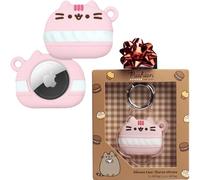iFace Custodia protettiva in silicone Pusheen Café per Apple AirTags [custodia carina] [moschettone portachiavi con clip inclusa] - Macaron
