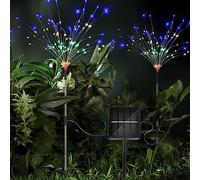 iFalarila 2 Pezzi Luci Solari Esterno-8 Modalità Firefly Lights Solar Outdoor 1200mAH Pannelli Solari, Decorazioni per il Giardino per il cortile, il sentiero, il giardino, il patio-Multicolore
