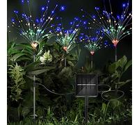 iFalarila 4 Pezzi Luci Solari Esterno-8 Modalità Firefly Lights Solar Outdoor 1200mAH Pannelli Solari, Decorazioni per il Giardino per il cortile, il sentiero, il giardino, il patio-Multicolore