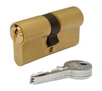 IFAM CILINDRO F5S4040L LATÓN 80mm (40+40mm) LEVA LARGA 15mm. CON 3 LLAVES DE SERRETA