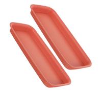 IFANLANDOR Sottovasi Rettangolari per Piante in Plastica, 2 Pezzi, Rossi | Antiperdita, Robusti e Indeformabili, per Vaso da Giardino e Arredo Casa, Forma Pratica