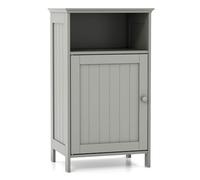 IFANNY Armadietto portaoggetti da bagno, mobile da pavimento in legno con ante, armadietto laterale con ripiani regolabili, piccolo armadio autoportante per bagno, lavanderia, soggiorno, camera da