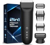 IFANZETECH Rasoio Elettrico Corpo Uomo: 2 in 1 Depilatore Corpo Uomo Impermeabile IPX7, Umido e Asciutto, per Braccia, Torace, Gambe, Ascelle e Intimo, con 2 Pettini Regolabili (3 & 6mm, 9 &12mm)