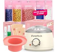 IFANZETECH Scaldacera Cera Brasiliana Kit: Scalda Cera per Ceretta Rimuovere Tutti Tipi di Peli, con 500g Ceretta Brasiliana, 30 Spatole, 1 Pentola Silicio, Depilazione per Uomo e Donna