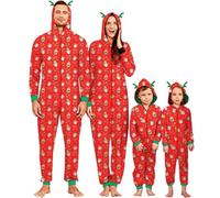 IFFEI Family Christmas - Pigiama intero con cappuccio, Rosso Babbo Natale, XL