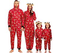 IFFEI Family Christmas Pigiama Set Matching Pigiama a maniche corte, maglietta nera e pantaloni con stampa HOHOHOHO, Colore: rosso, 8-9 Anni