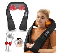 ifgoooo Massaggiatore per il collo per alleviare il dolore, massaggiatore Shiatsu schiena e collo con calore, cuscino elettrico 4D (non senza fili)