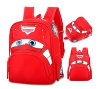 IFHDO Zaino Cars 3D Effetto per Bambini Asilo e Scuola,Car Zainetto Zaino, Zainetto Cartoon Animato, Impermeabile Leggero Regolabile per Ragazzi e Ragazze - Rosso