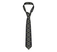 IFHSIGoe Cravatta da uomo Art Deco senza cuciture blu e oro stampato novità formale festa di nozze cravatte per ragazzi, Come nella foto, Taglia unica