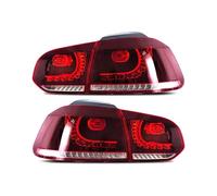 IFHSKFH fanale posteriore Per VW Per Golf 6 mk6 R20 2008-2013 Acqua che scorre Sfarfallio Indicatore di direzione Lampada fanale posteriore Fendinebbia Lenti(Red Clear)