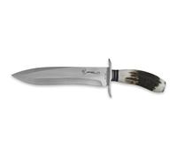 iFIELD EL29012 Coltello multifunzionale per la caccia, la sopravvivenza e le escursioni all'aperto, acciaio inossidabile 7Cr17 e corno di cervo con distanziali in pelle