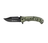 iFIELD EL29031 Coltello da Caccia Pieghevole Bushcraft Sopravvivenza Escursionismo Campeggio, Lama in Acciaio Inox 3Cr13 Nero con Manico in Alluminio colorato Digital Camo, Made in Albacete (Spagna)