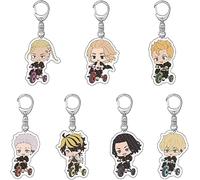 iFii Tokyo Revengers, set di portachiavi a forma di anime Mikey Draken, ciondolo in acrilico, accessori per borse (C-7 pezzi)