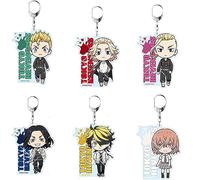 iFii Tokyo Revengers, set di portachiavi con ciondolo a forma di anime Mikey Draken, accessori per borse (A- 6 pezzi)