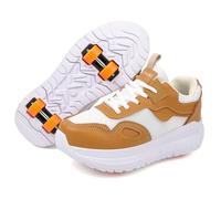 IFIKK Scarpe a rotelle 2 in 1 per bambini e ragazzi, design a quattro ruote, ruote invisibili, per sport all'aria aperta, taglie grandi per ragazze e ragazzi