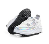 IFIKK Scarpe a rotelle 2 in 1 per bambini e ragazzi, design a quattro ruote, ruote invisibili, per sport all'aria aperta, taglie grandi per ragazze e ragazzi