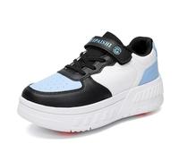 IFIKK Scarpe a rotelle 2 in 1 per bambini e ragazzi, design a quattro ruote, ruote invisibili, per sport all'aria aperta, taglie grandi per ragazze e ragazzi