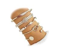 IFKM Set di braccialetti rigidi da donna, placcati in oro 14 carati, multistrato, impilabili, alla moda, eleganti, non si ossidano, minimalisti, testurizzati, idea regalo per donne, adjustable, 100%