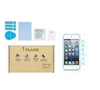 iFlash - Confezione da 3 pellicole proteggi schermo in vetro temperato per Apple iPod Touch 5a generazione, trasparenti con bordi arrotondati 2.5D, durezza 9H, antigraffio, senza bolle, rivestimento oleorepellente