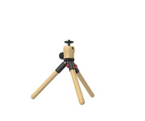 IFOOTAGE Timberpod Mini Treppiede, Piccolo Treppiede per Fotocamera con Vite da 1/4", Treppiede da Tavolo Professionale per DSLR, Telefoni Cellulari e Action Cam, Portatile in Legno, Nero 22 cm/8,66"