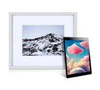 iFrame (bianco) - Trasforma il tuo iPad in una bellissima cornice digitale interattiva - perfetta a casa o al lavoro - Include supporto da tavolo e supporto da parete per tutti gli iPad da 9,7"