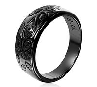 IFUAQZ Anello da uomo in acciaio inox con occhio di dio che vede tutti gli anelli girevoli nero argento gioielli vintage taglia 5 a 14, Metallo, Nessuna pietra preziosa