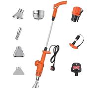 ifukdhu Bruciatore Elettrico for Erbacce 3 in 1, Diserbatore Termico da 2000 W e Pistola Termica ad Aria Calda, Alta Temperatura 650 ℃/1202 ℉, con Ugelli Multipli e Regolabili, for diserbo(Orange)