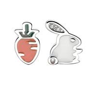 ifundom 1 Coppia di Pasqua Orecchini Carota Coniglio della Vite Prigioniera S925 Argento Coniglio di Pasqua Ornamento Orecchini per Le Ragazze delle Donne del Partito di Pasqua Gioielli