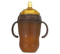 ifundom 1 Pc biberon allattamento borraccia broun new born bottle the child Maneggevole alimentatore a bocca larga alimentatore per neonati Gel di silice Coffee