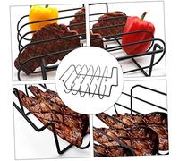 ifundom 1 Pezzo Griglia per Barbecue Carne torrefazione cremagliera grattugiare Grate in Piedi ripiano grigliato Rack Griglie griglia per Cosce di Pollo Ferro da Stiro Nero