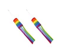 ifundom 1 Set Bandiera Del Arcobaleno All'aperto Sospeso Palette Calze A Bandiera Del Giardino Bandiere Arcobaleno Per L'esterno Prato Colorato Poliestere 2 Pezzi
