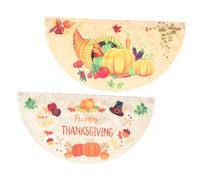 ifundom 1 Set Bandiera Di Zucca Bandiera Della Stamina Del Ringraziamento Bandiera Della Stamina Del Raccolto Bandiera Da Giardino Per Il Ringraziamento Bandiera A Mezzo Cerchio 2 Pezzi