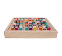 ifundom 1 set di puzzle in legno per Sudoku - Gioco da tavolo per Sudoku con cassetto incorporato e 81 puzzle - Gioco rompicapo per bambini, apprendimento della matematica, allenamento della