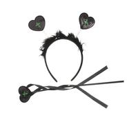 ifundom 1 Set Fascia D'amore Fascia Per Costume Da Diavolo Bomboniere Da Principessa Fascia Decorativa Centezza Di Halloween Headband Oggetti Di Scena Per Copricapo Prop Tessuto Black