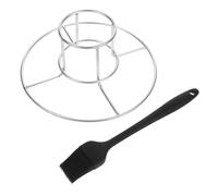 ifundom 1 Set Racks per Arrostire Inossidabile con Spazzola Silicone Supporti per Assortiti per BBQ E Grigliate 2 Pezzi