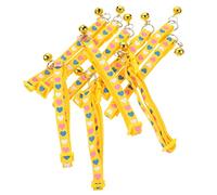 ifundom 10 Pezzi Adoro La Collana Stampata Campanello Per Cani Piccolo Gattino Con Campana Collare Per Animali Domestici Collare Per Cani Medio Regolabile Pp Yellow