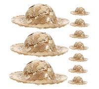 ifundom 10 Pezzi di Cappelli Intrecciati per Bambole Piccoli Cappelli per Bambole Fai da Te per Tessere Bambole Cappelli Decorativi Cappelli Neri per Lavorare A Maglia Piccoli