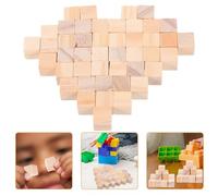ifundom 100 Pezzi Blocchi di Legno Non Finiti 1cm, Cubi di Legno Vuoti Educativi, Giocattolo Interattivo Genitore-figlio per Sviluppo Creativo e Capacità Logica