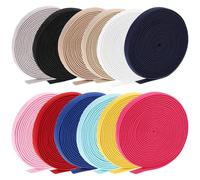 ifundom 12 Pezzi Fasce Elastiche Piatte in Poliestere Lattice, Elastici Colorati Morbidi e Resistenti per Cucito, Abbigliamento, Accessori e Lavori Artigianali Colore Colore Casuale