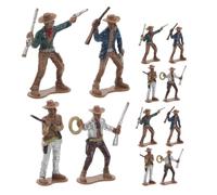 ifundom 12 pezzi Figurine Cowboy in Plastica Western Decorazioni Tema Western per Feste e Cake Topper Accessori Educativi per Apprendimento Storico e Divertimento Interattivo