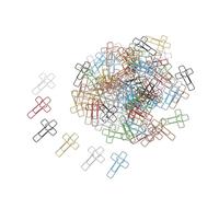 ifundom 120 Clip Metalliche a Forma di Cuore e Croce, Mini Graffette Colorate per Ufficio e Studio Biblico, Segnalibri Decorativi per Chiese, Casa e Regali Creativi Colore