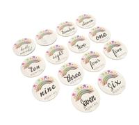 ifundom 14pezzi Cerchi in Legno Per Traguardi Di Ragazza Biglietti Mensili Decorativi Per Traguardi Accessori Per Foto Di Ragazza Biglietti Per