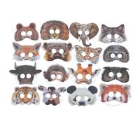 ifundom 16 maschere di animali per feste per bambini a tema giungla, maschere di compleanno realistiche stampate, costume da animale selvatico da fattoria, travestimento per feste nel bosco,