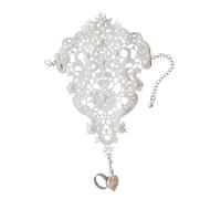 ifundom 1pezzi Bracciale ad Anello da Dito in Pizzo Braccialetto Cavo Perline di Adatto Sposi e Regali Speciali per Festa o Compleanno