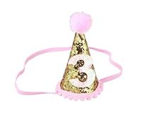 ifundom 1pezzi Cappello Compleanno Glitterato Per Con Accessori Festivi Per Per Compleanno Del Terzo Colore