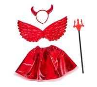 ifundom 1set Accessori Cosplay Per Ragazzo Ragazza Corna Di Diavolo e Gonna Tutu Costume Per Feste Di Halloween e Cosplay Decorazioni Per Costume Di Diavoletta Inclusi