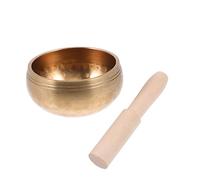 ifundom 1set Ciotola Da Meditazione Tibetana Inossidabile Con Bacchetta e Cuscinetto Set Completo Per Pratiche Di Mindfulness e Relaxazione ø Leggera e Portatile Per Yoga e Meditazione