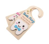 ifundom 2 Cartelli Per Maniglie Delle Porte Degli Hotel: Appendini Per Porte in Legno Con Fatina Dei Denti Per Bambini - Etichette Decorative in Legno Da Appendere Per Casa, Camera E