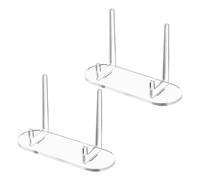 ifundom 2 Cavalletti Trasparenti in Acrilico Piccolo Supporto per Quadri e Cornici, Espositore Stabile per Statuette e Cupcake, per Organizzare e Decorare Ambienti Casa e Ufficio