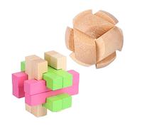 ifundom 2 Pezzi Che Giocano Blocco Luban Giocattolo Educativo Sbloccare Il Giocattolo Forniture Per Giocattolo Tridimensionale Di Legno